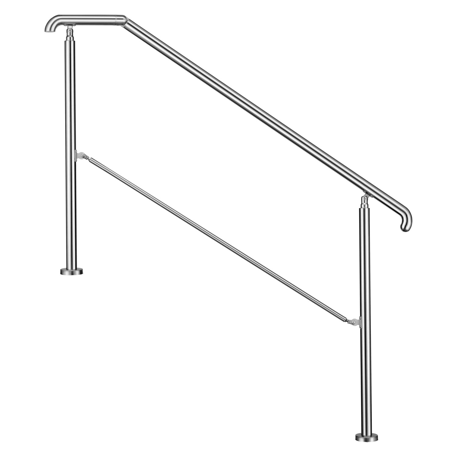Duschparadies Eingangsgeländer 162 cm Edelstahl Silber für 4 oder 5 Stufen Verstellbar
