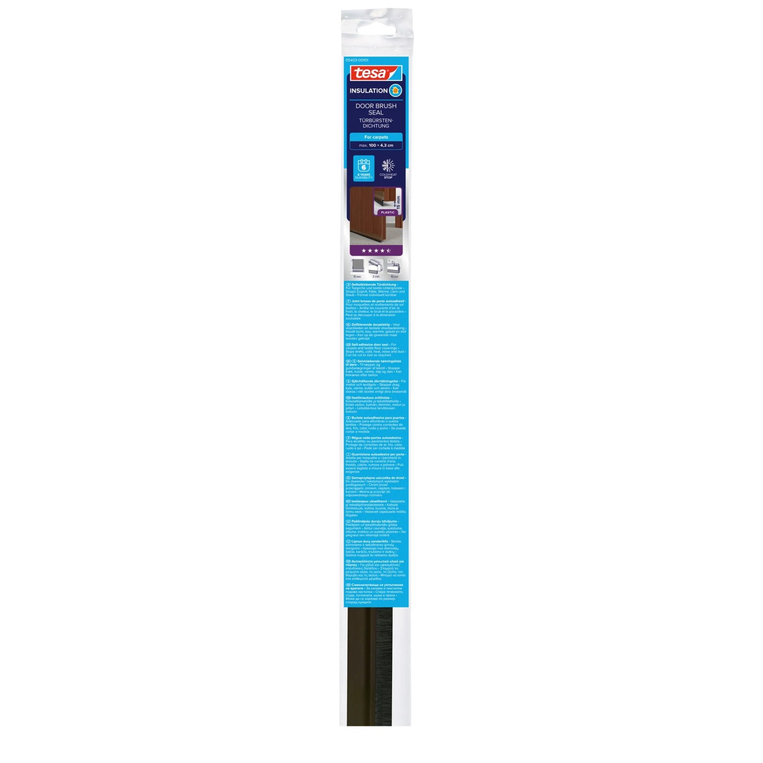 tesa® Insulation Türdichtung Bürste Textil Braun