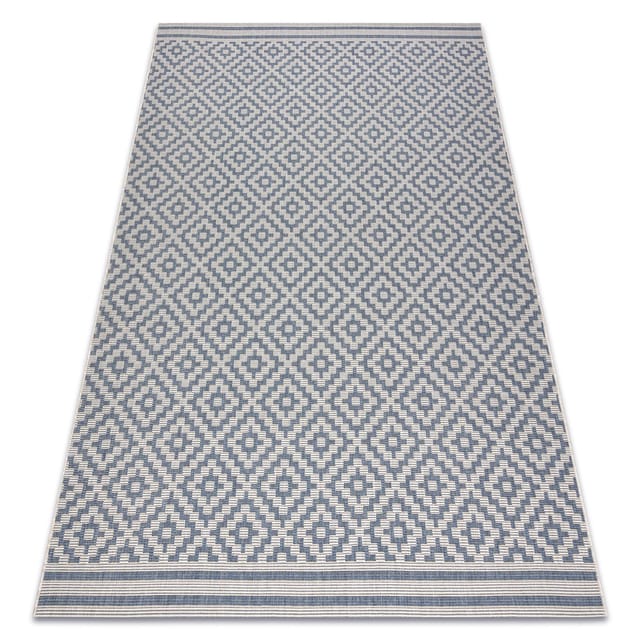 Teppich Flat 48357/951 Sisal - Quadrate Grey 160x230 Cm