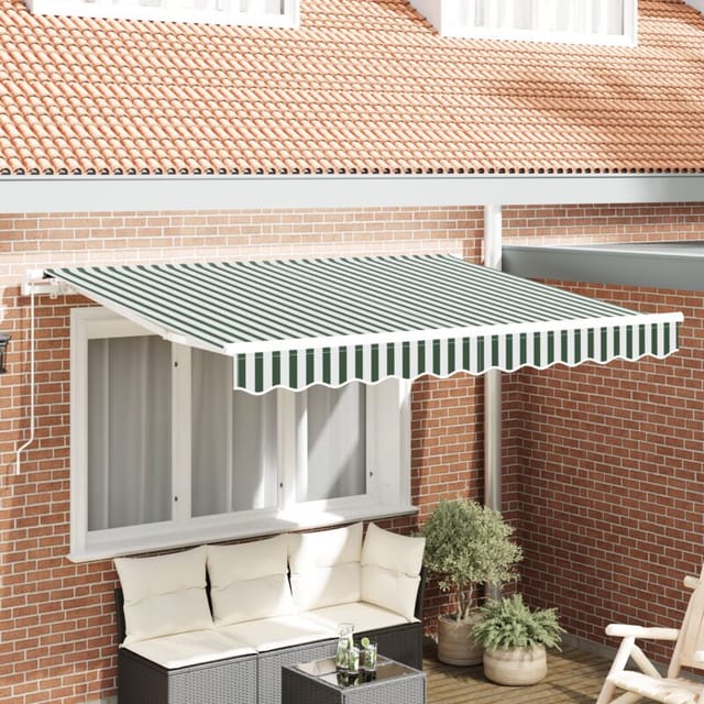 Einziehbare Markise Grün 350 X 200 Cm Stoff Vidaxl