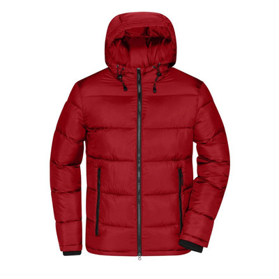 Herren Winter Steppjacke Sorona® JN1168, rot/schwarz, Größe M