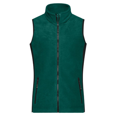 Damen Workwear Fleece Weste JN855, dunkelgrün/schwarz, Größe M