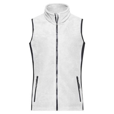 Damen Workwear Fleece Weste JN855, weiß/carbon, Größe M