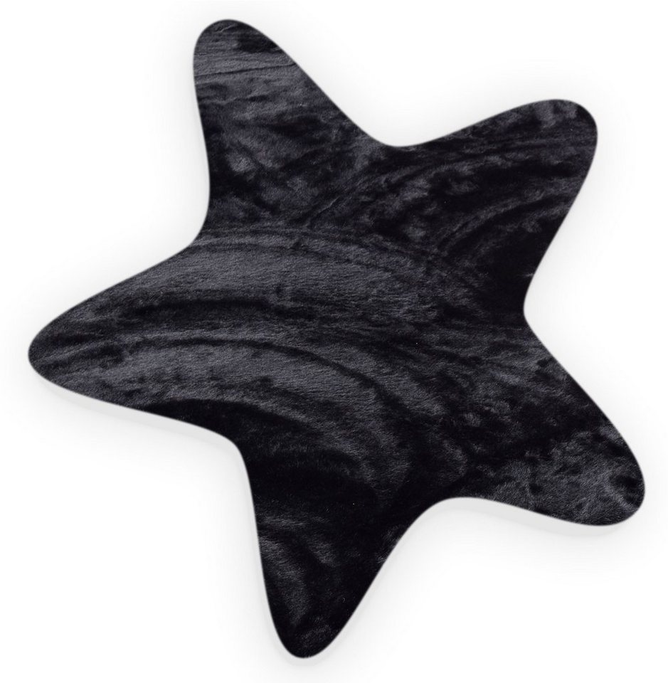 Gino Falcone Fellteppich Kuschelteppich Chiara, sternförmig, Höhe: 30 mm, Kunstfell, Kaninchenfell-Haptik, besonders weicher Langflor