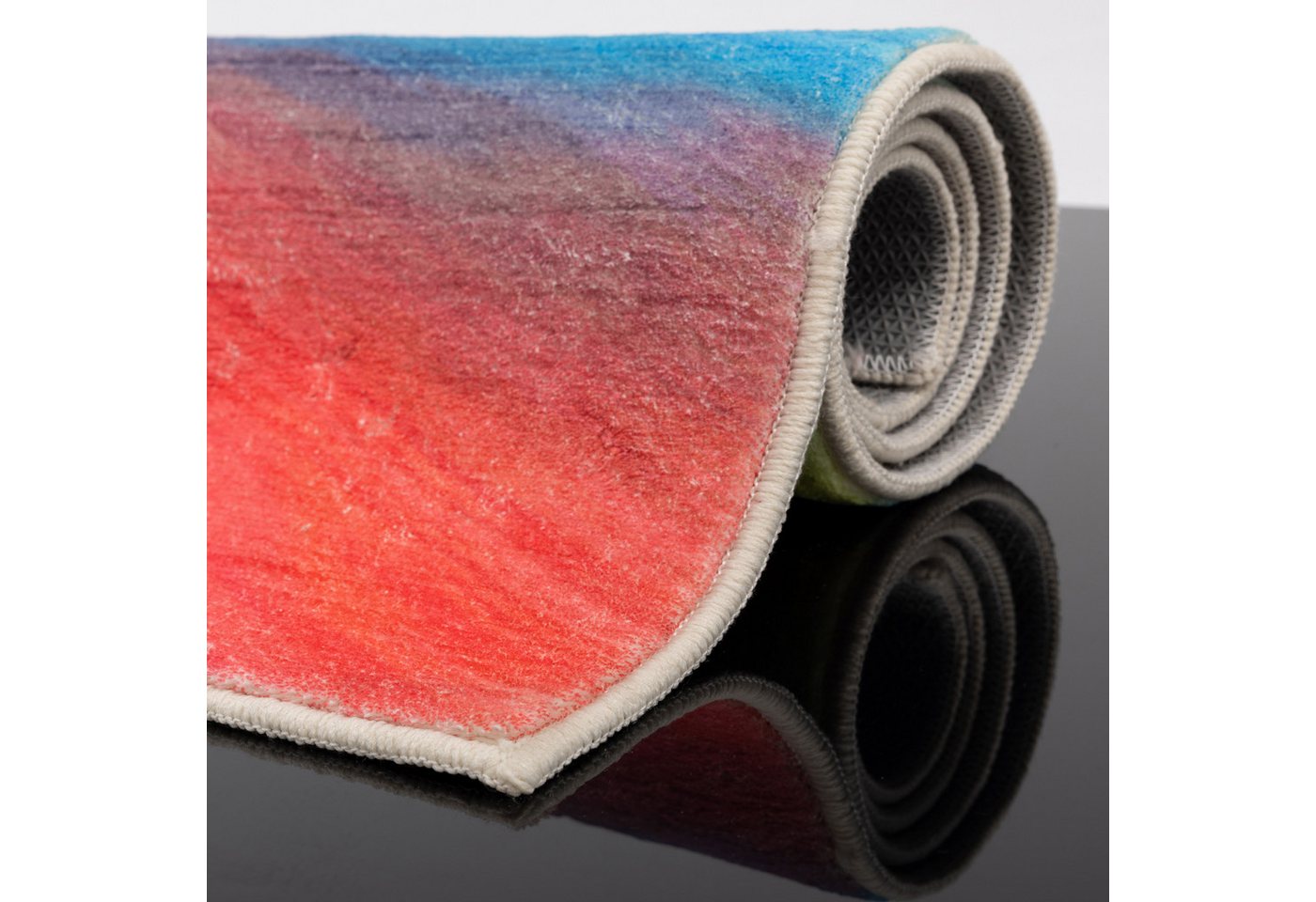 Gino Falcone Badematte Ariella GF-153, Höhe 7 mm, rutschhemmend beschichtet, fußbodenheizungsgeeignet, Polyester, rechteckig, Badteppich, bedruckt, modernes Design, Farbverlauf, weich & kuschelig Bild 3