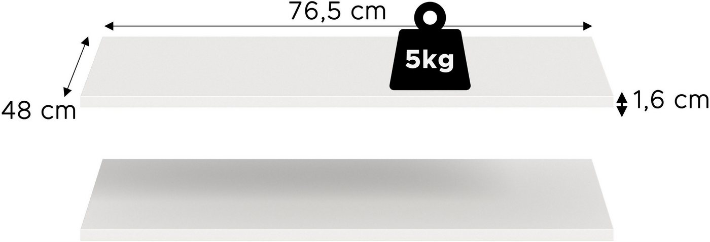 OTTO home Einlegeboden 2er Set, Breite 77 cm (2 St), Skarde, Einlegeboden 2er Set, 77 cm