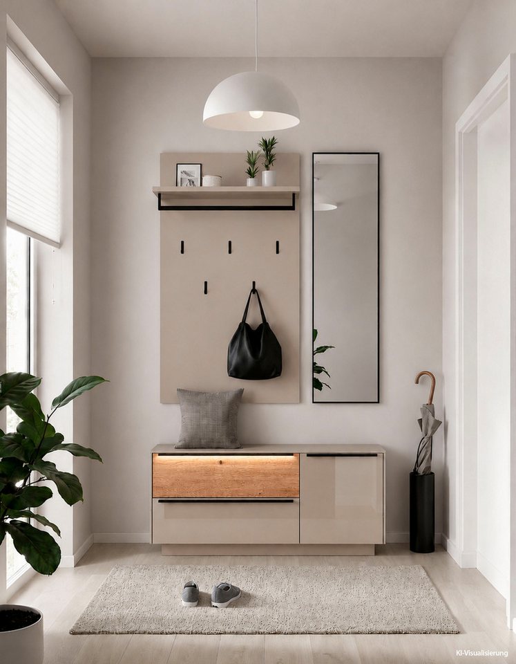 Mäusbacher Garderobenpaneel Nova Garderobe, mit Kleiderstange und Hutablage BHT 69x123x28 cm Bild 2