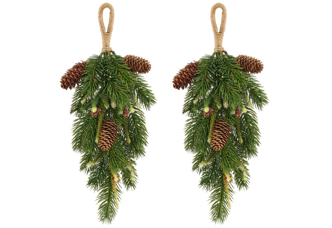 Winterliche Kunstpflanze 2 Stück Tannenhänger, jeweils ca.40cm hoch und 24cm breit Tanne, OTTO home, Höhe 40 cm, mit Zapfen, Weihnachtsdeko Bild 2