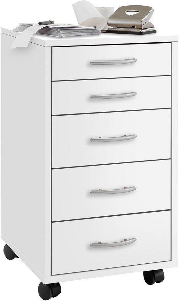 FMD Rollcontainer Freddy, Büroaufbwahrung mit 5 Schubkästen auf Rollen, Höhe 63 cm Bild 3