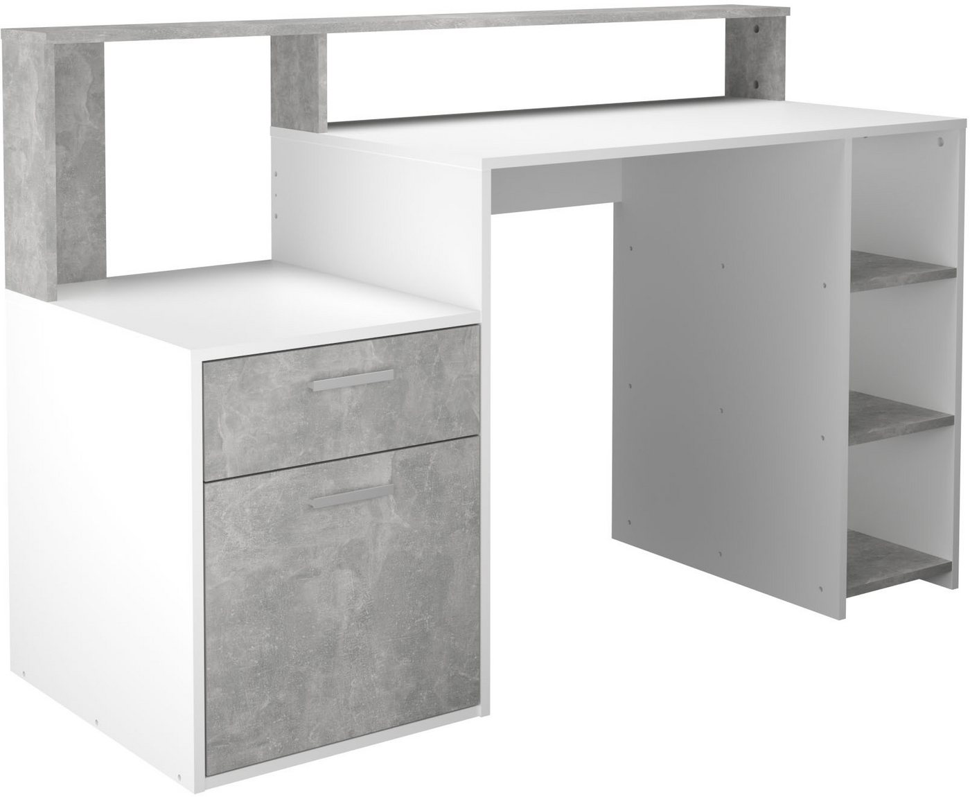 FMD Regal-Schreibtisch Bolton, Schreibtisch mit Stauraum und Ablage, offene Fächer, Breite 138,5 cm Bild 4