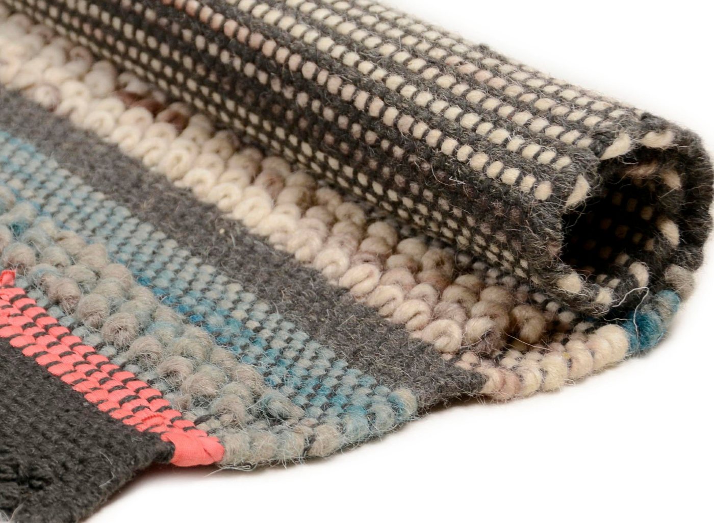 THEKO Teppich Nomadic 3912, Handwebteppich, rechteckig, Höhe: 7 mm, gemustert, handgewebt, mit Fransen, ideal im Wohnzimmer & Schlafzimmer