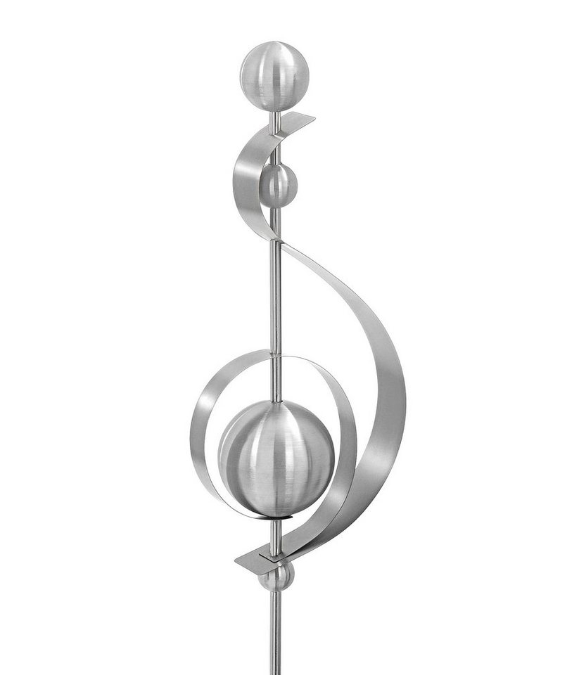 Dehner Gartenstecker Skulptur Klefo, 67 x 19 x 10 cm, Edelstahl Moderne Attraktion für den Garten, wetterbeständig und imposant