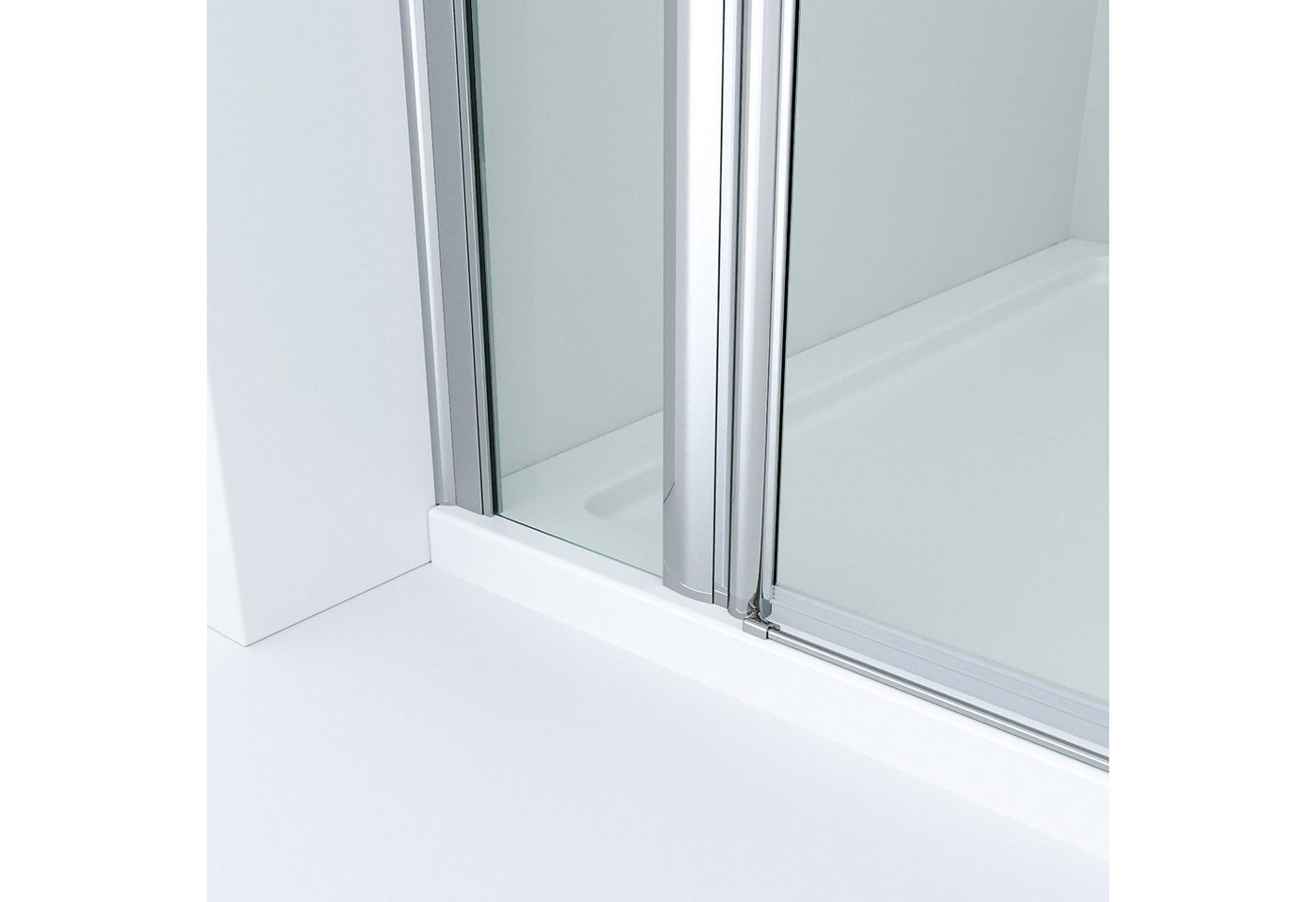 AQUABATOS Dusch-Falttür Begehbare Dusche faltbar Duschtür in Nische mit Festteil Nischentür, 110x187 cm, Einscheiben-Sicherheitsglas (ESG) 5 mm Bild 4