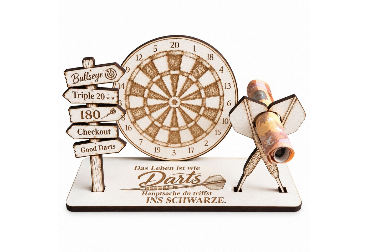Dekolando Geschenkkarte Dart Geldgeschenk Geschenkidee für Dartspieler 14x9cm Bild 3