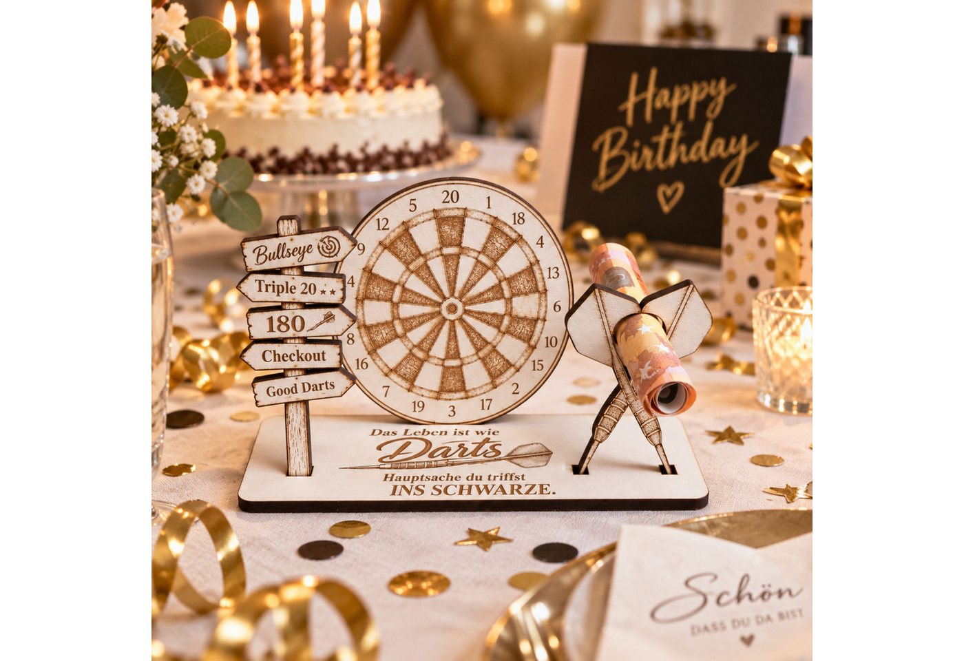 Dekolando Geschenkkarte Dart Geldgeschenk Geschenkidee für Dartspieler 14x9cm Bild 4