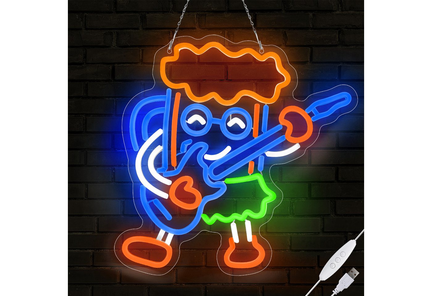 Laybasic Nachtlicht Beer Neon Schilder, 6 Helligkeit Einstellen, USB Batterie Gepierct, 35.5×36cm,für Club Party Spielzimmer Bild 3