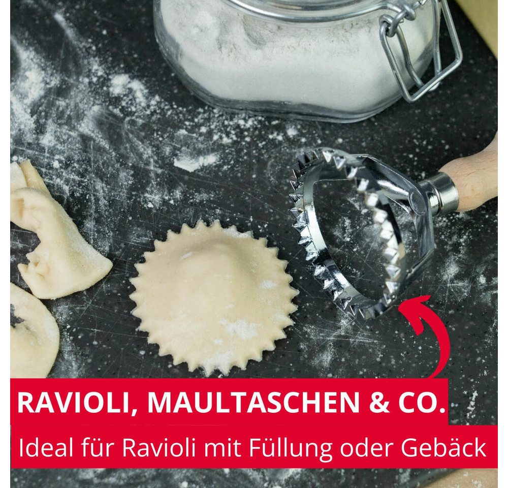WESTMARK Ravioliform Aurora – Praktischer Kreis-Ausstecher, und, Ø 68 mm – Zink, Buchenhol, langlebig, hochwertig, vielseitig Bild 4