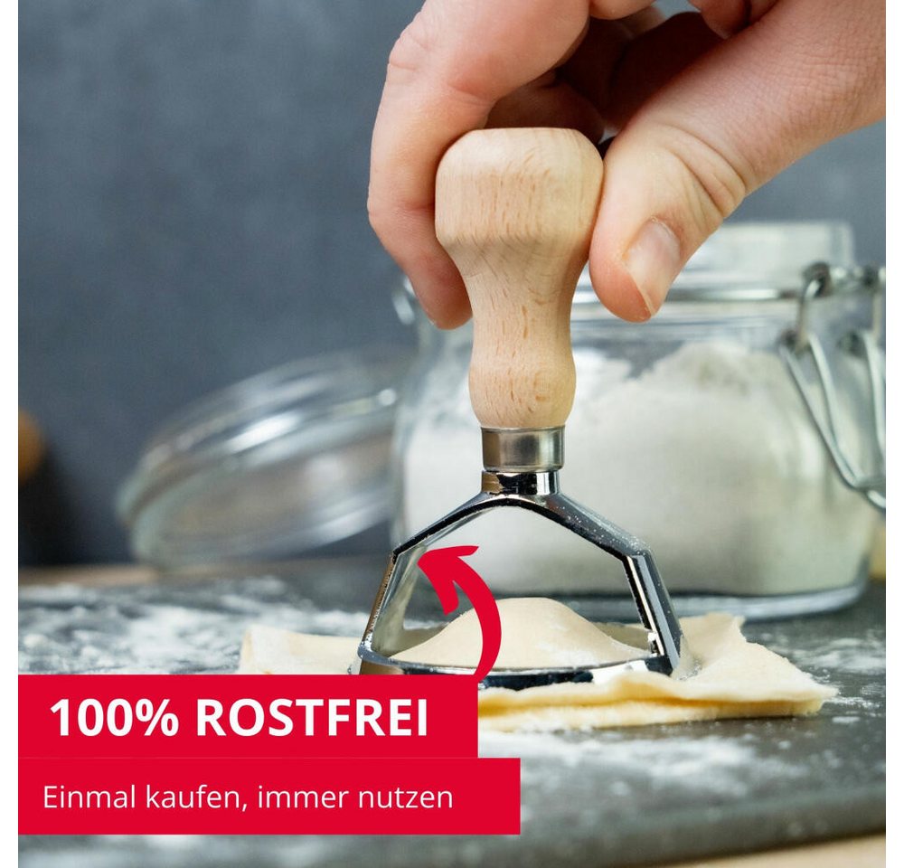 WESTMARK Ravioliform Aurora – Praktischer Kreis-Ausstecher, und, Ø 68 mm – Zink, Buchenhol, langlebig, hochwertig, vielseitig Bild 5