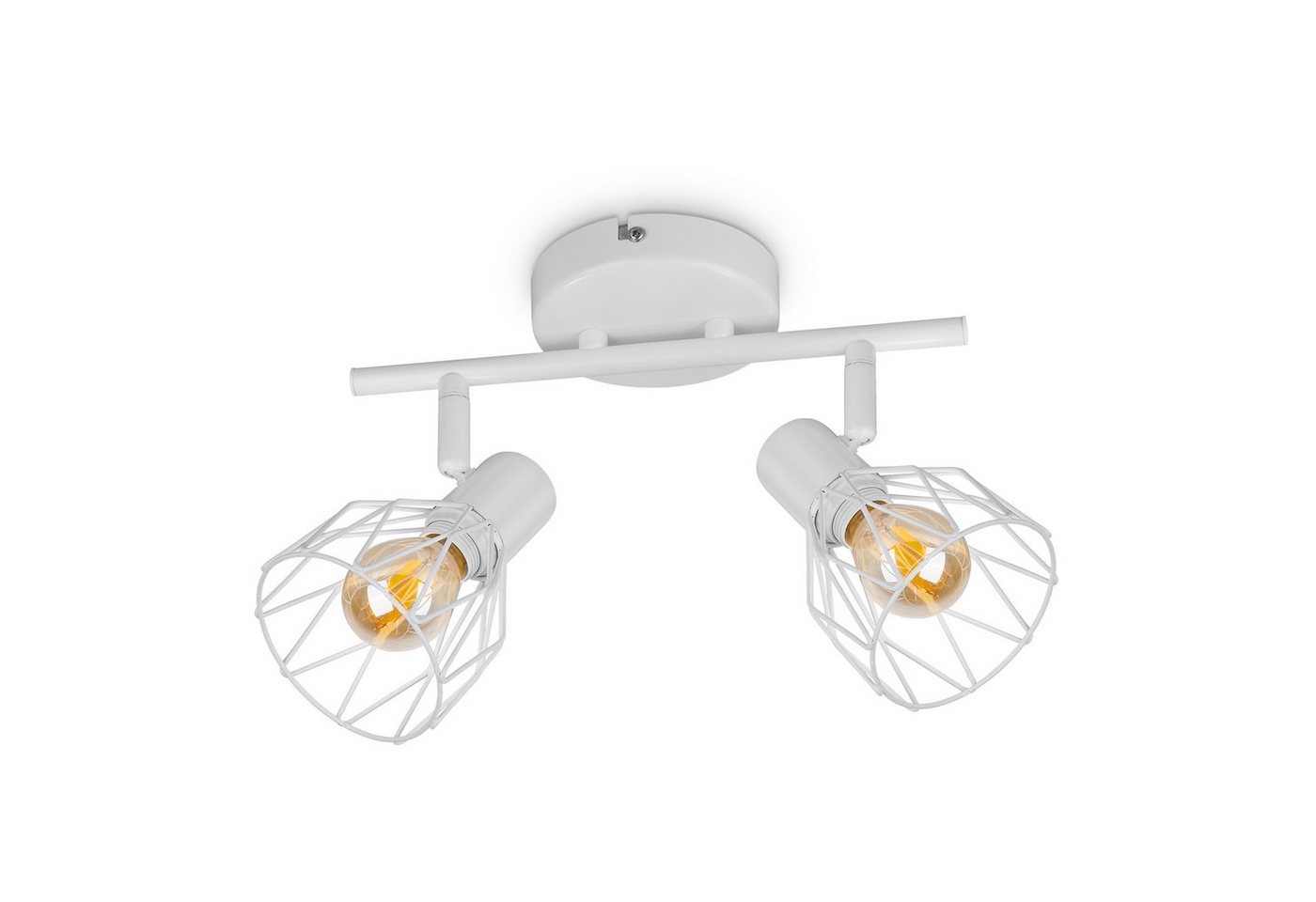 Kimjo LED Deckenstrahler Schwenkbarer Metall-Wandstrahler mit E14-Fassung, ohne Leuchtmittel, 2-flammiger Strahler mit Gitter-Käfig-Lampenschirm Bild 2