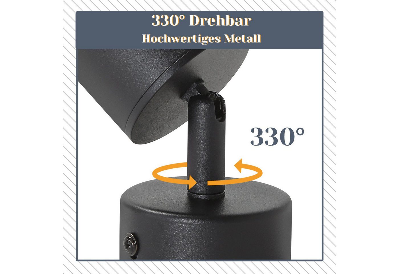 ZMH LED Deckenstrahler GU10 Deckenstrahler 350° drehbar – modern, für Flur & Wohnraum, LED fest integriert, Modern Flurlampe Industrial Wandstrahler Schlafzimmer, 1/5/6 Flammig Bild 4