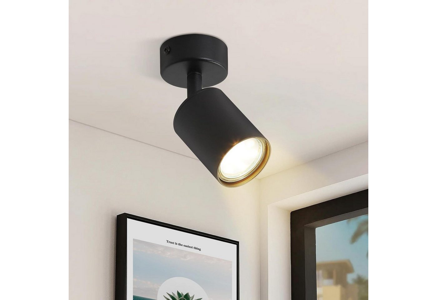 ZMH LED Deckenstrahler GU10 Deckenstrahler 350° drehbar – modern, für Flur & Wohnraum, LED fest integriert, Modern Flurlampe Industrial Wandstrahler Schlafzimmer, 1/5/6 Flammig Bild 5