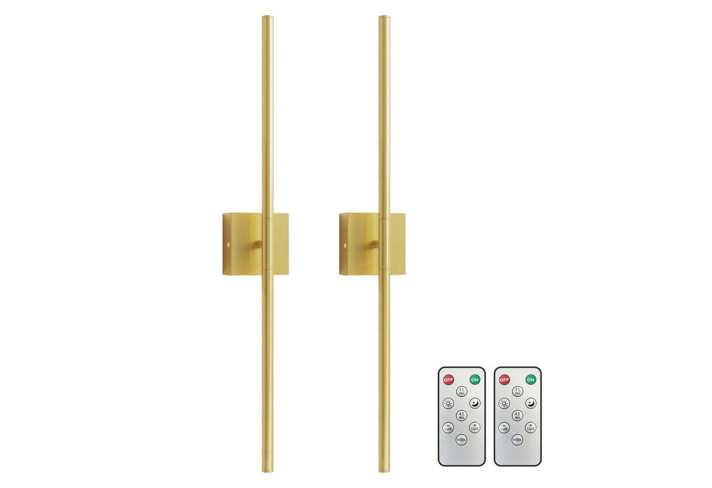 LOHAS-LED Wandleuchte Akku LED Wandleuchte Linear Gold 72 cm, 3 CCT dimmbar, Nachtlicht / Timer / Helligkeit anpassen, LED fest integriert, Warmweiß, Tagesweiß, Kaltweiß, Touch & Fernbedienung, 10000mAh Batterie Bild 2