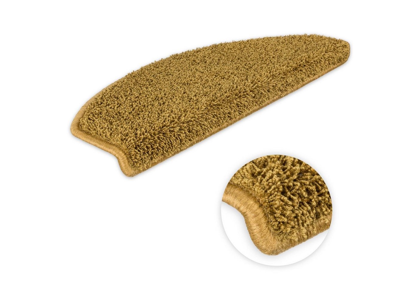 Metzker® Stufenmatte Shaggy Stufenmatten Emphoria Halbrund, Halbrund, Höhe: 15 mm, 15 Stück im Set - Ocker Bild 4