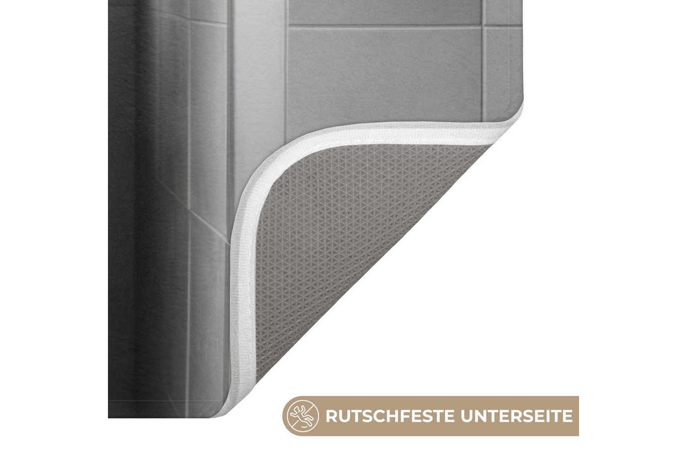 OnlyWow WC-Vorleger Taurus - Telefon - Toilette - Schwarz - Weiß, Höhe 10 mm, Polyester, Rechteckig, WC Teppich, Toilettenvorleger, Toilettenteppich, Badematte 60x40 cm Bild 3