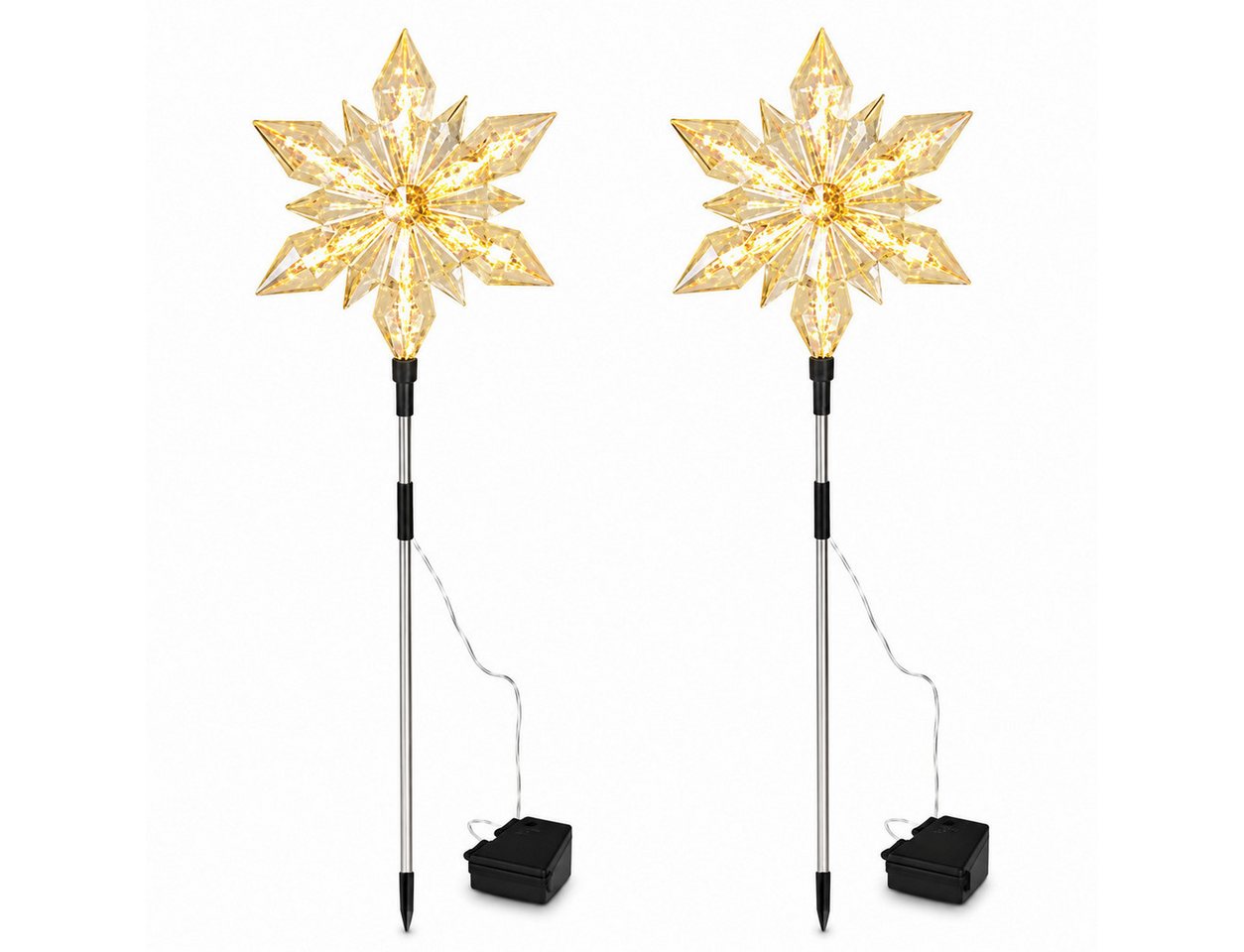 Weltbild Gartenstecker LED Gartenstecker Shiny Stars 2er-Set Sternenlicht Gartenbeleuchtung Solar Deko Außenbeleuchtung Lichterdeko Garten Terrasse Balkon