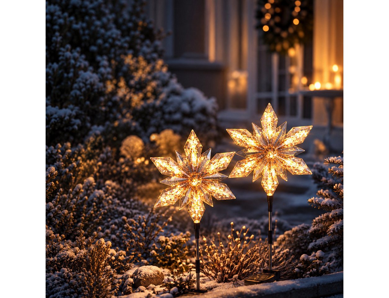 Weltbild Gartenstecker LED Gartenstecker Shiny Stars 2er-Set Sternenlicht Gartenbeleuchtung Solar Deko Außenbeleuchtung Lichterdeko Garten Terrasse Balkon Bild 2