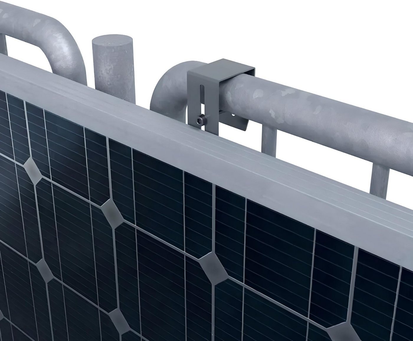 TZIpower Solarmodul-Halterung Halterung Balkon mit Rund- oder Eckhaken Balkonhalterung Bild 3
