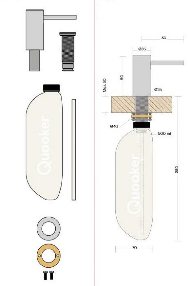 QUOOKER Küchenarmatur Nordic Seifenspender schwarz SDBLK Bild 2