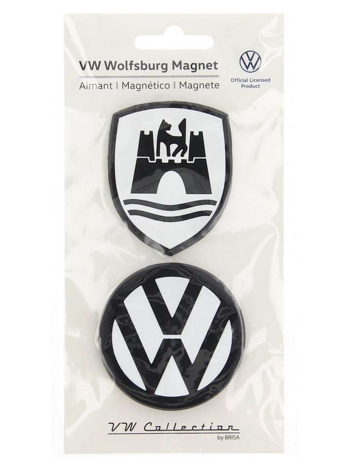 VW Collection by BRISA Magnet Volkswagen Softmagnet mit VW Logo & Wolfsburg Wappen im 2er Set (2 Magnete 1x VW Logo & 1x Wolfsburg Wappen) Bild 3