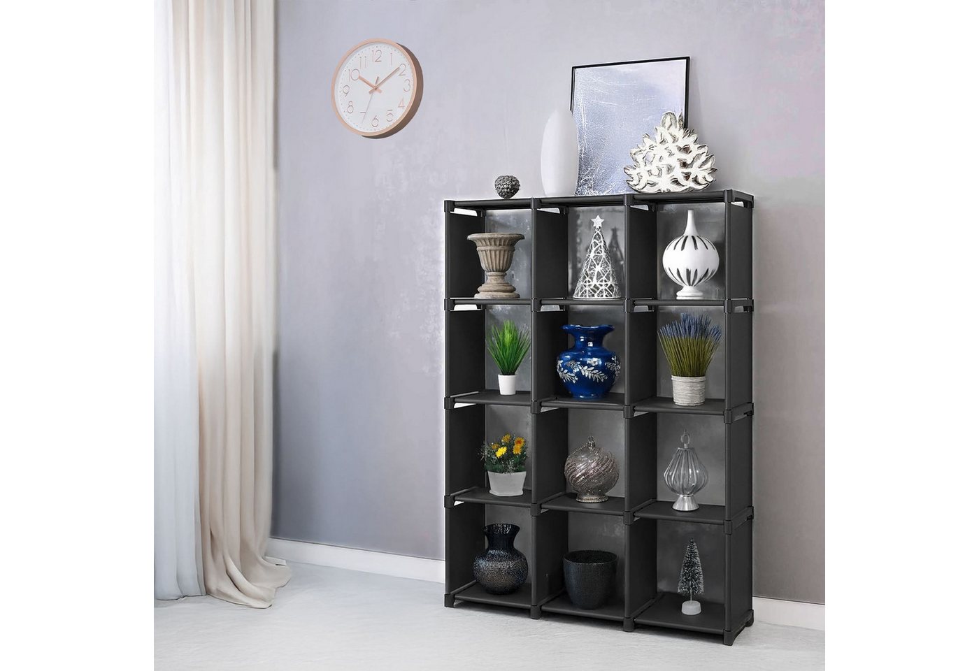 Intirilife Steckregal, 1-tlg., Modulares Regal Bücherregal Steckregal Aufbewahrungsregal Regalsystem