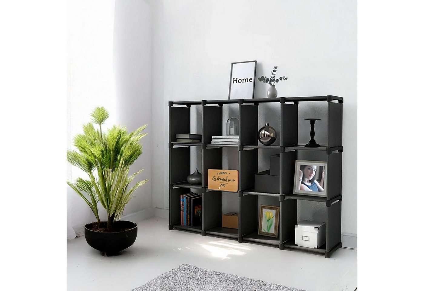 Intirilife Steckregal, 1-tlg., Modulares Regal Bücherregal Steckregal Aufbewahrungsregal Regalsystem Bild 2