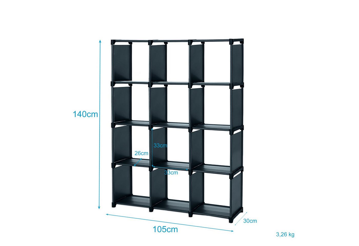 Intirilife Steckregal, 1-tlg., Modulares Regal Bücherregal Steckregal Aufbewahrungsregal Regalsystem Bild 3