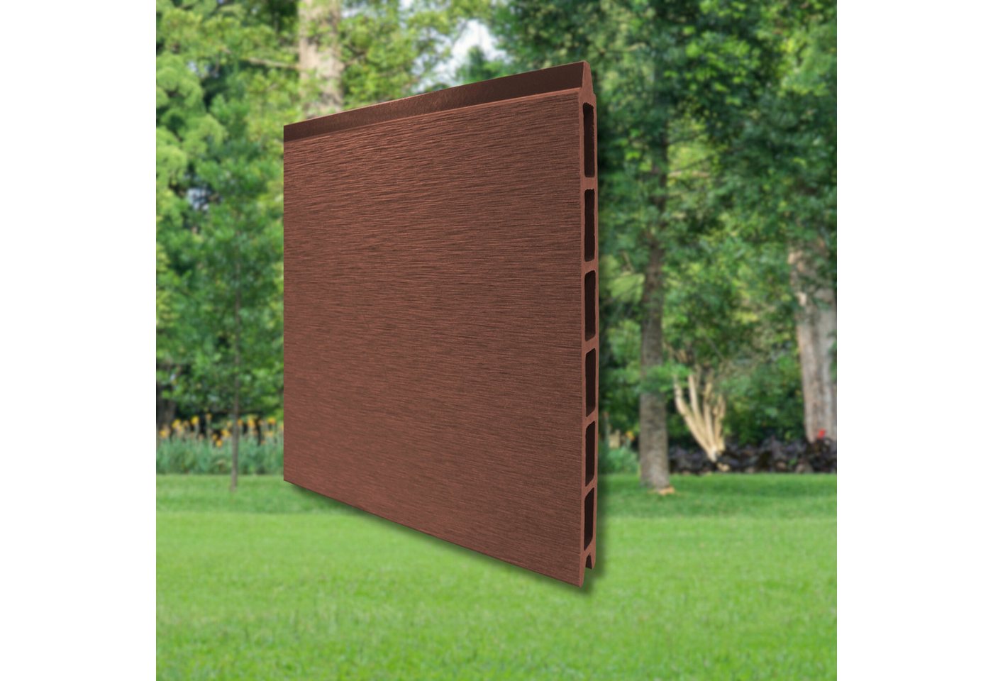 WPC Profi Zaun WPC Sichtschutzzaun MUSTER Handmuster 15 cm Redwood Braun, (WPC Zaun, Musterstück 15 cm) Bild 2