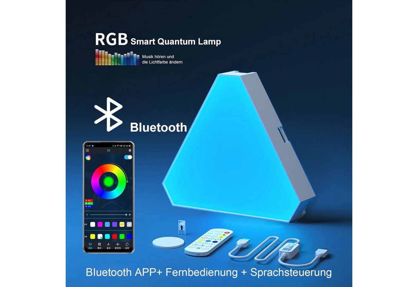 MUPOO LED Wandleuchte LED Wandleuchte Dreiecke,LED Panel Dekolicht, WIFI-APP, LED Nachtlicht für Spiel Schlafzimmer Dekoration Kreative dekorative