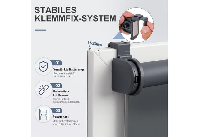 Verdunklungsrollo Rollos für Fenster ohne Bohren Seitenzugrollo Klemmfix Verdunkelnd, Salcar, Klemmfix, 50x130cm,Freihängend, Sonnenschutz, Sichtschutz Thermorollo