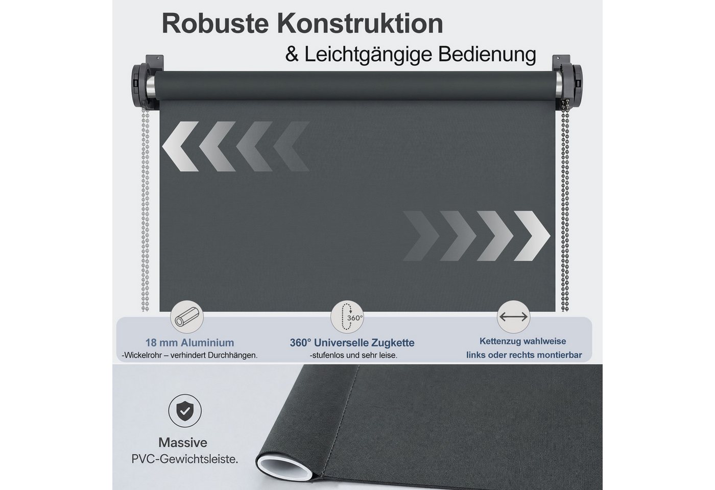 Verdunklungsrollo Rollos für Fenster ohne Bohren Seitenzugrollo Klemmfix Verdunkelnd, Salcar, Klemmfix, 50x130cm,Freihängend, Sonnenschutz, Sichtschutz Thermorollo Bild 2
