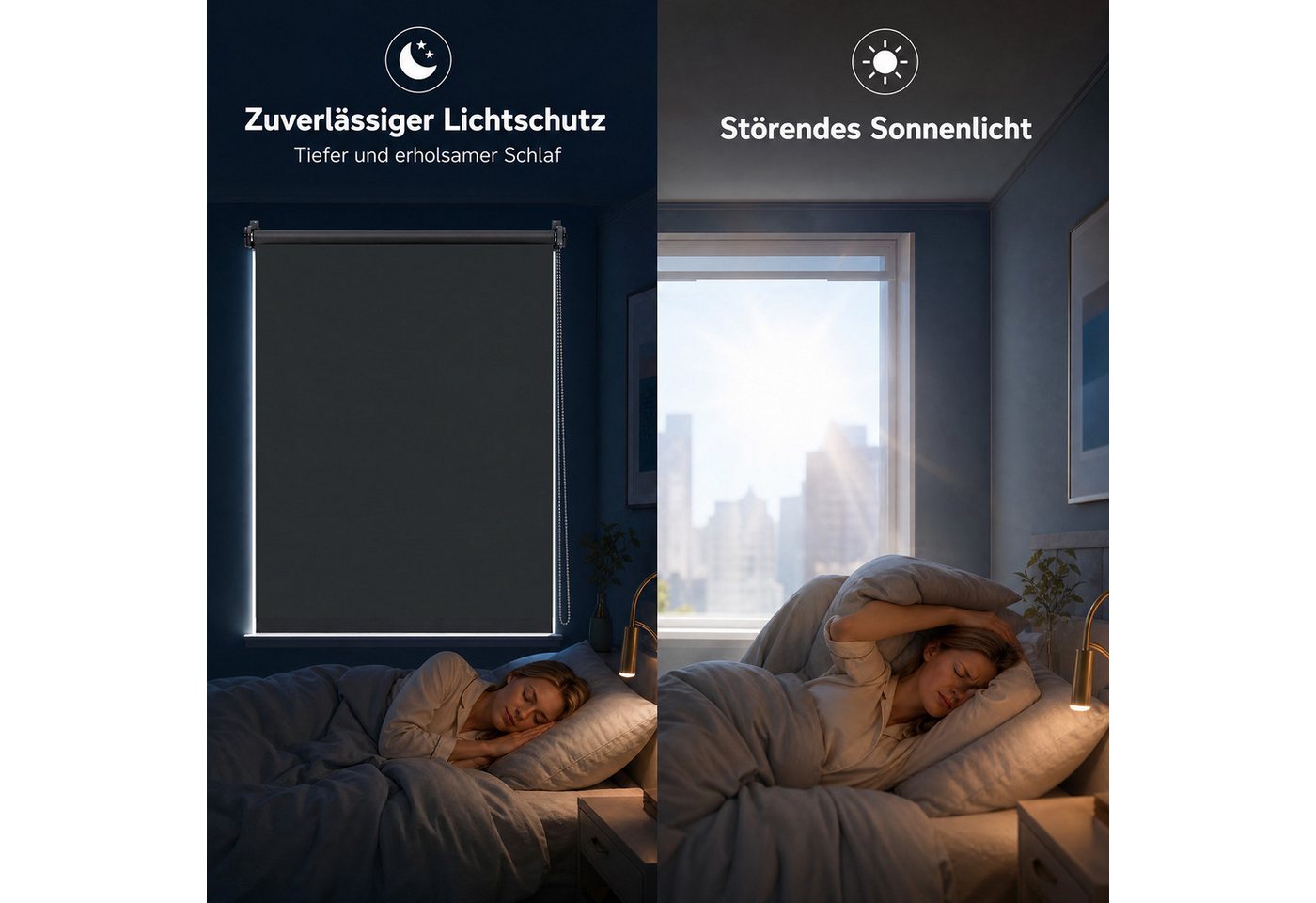 Verdunklungsrollo Rollos für Fenster ohne Bohren Seitenzugrollo Klemmfix Verdunkelnd, Salcar, Klemmfix, 50x130cm,Freihängend, Sonnenschutz, Sichtschutz Thermorollo Bild 5