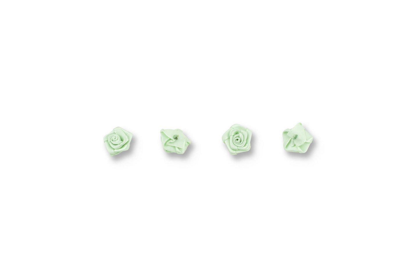 Creativery Streudeko, Satinrosen 15mm zum Basteln & Aufnähen 20 Stück Mint
