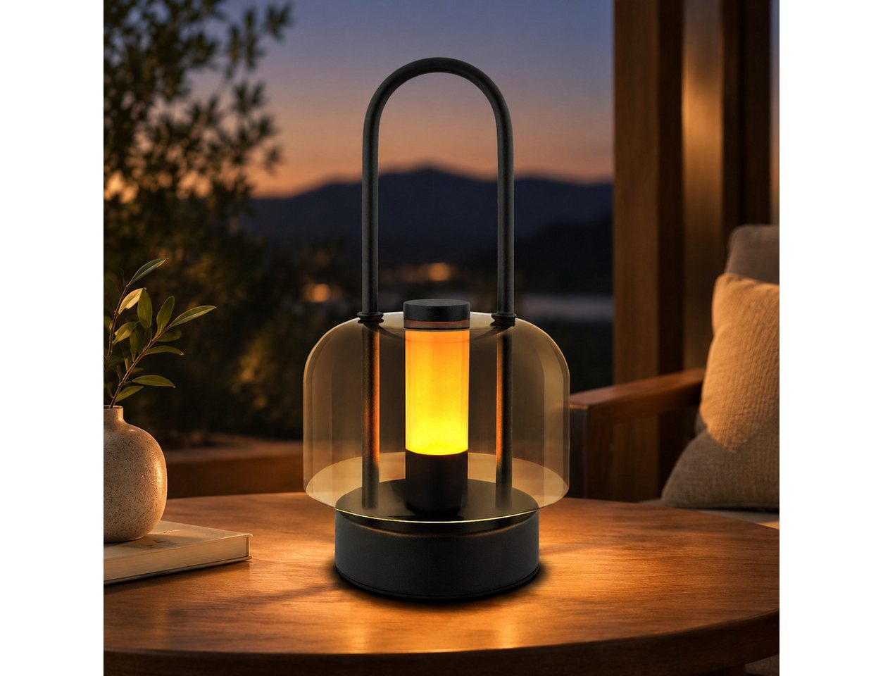 Nettlife LED Nachttischlampe Kabellos Tischleuchte Schwarz Touch Dimmbar Akku-Betrieb USB-C, Touch Dimmbar, LED fest integriert, mit Speicherfunktion für Esszimmer Schlafzimmer Bild 3