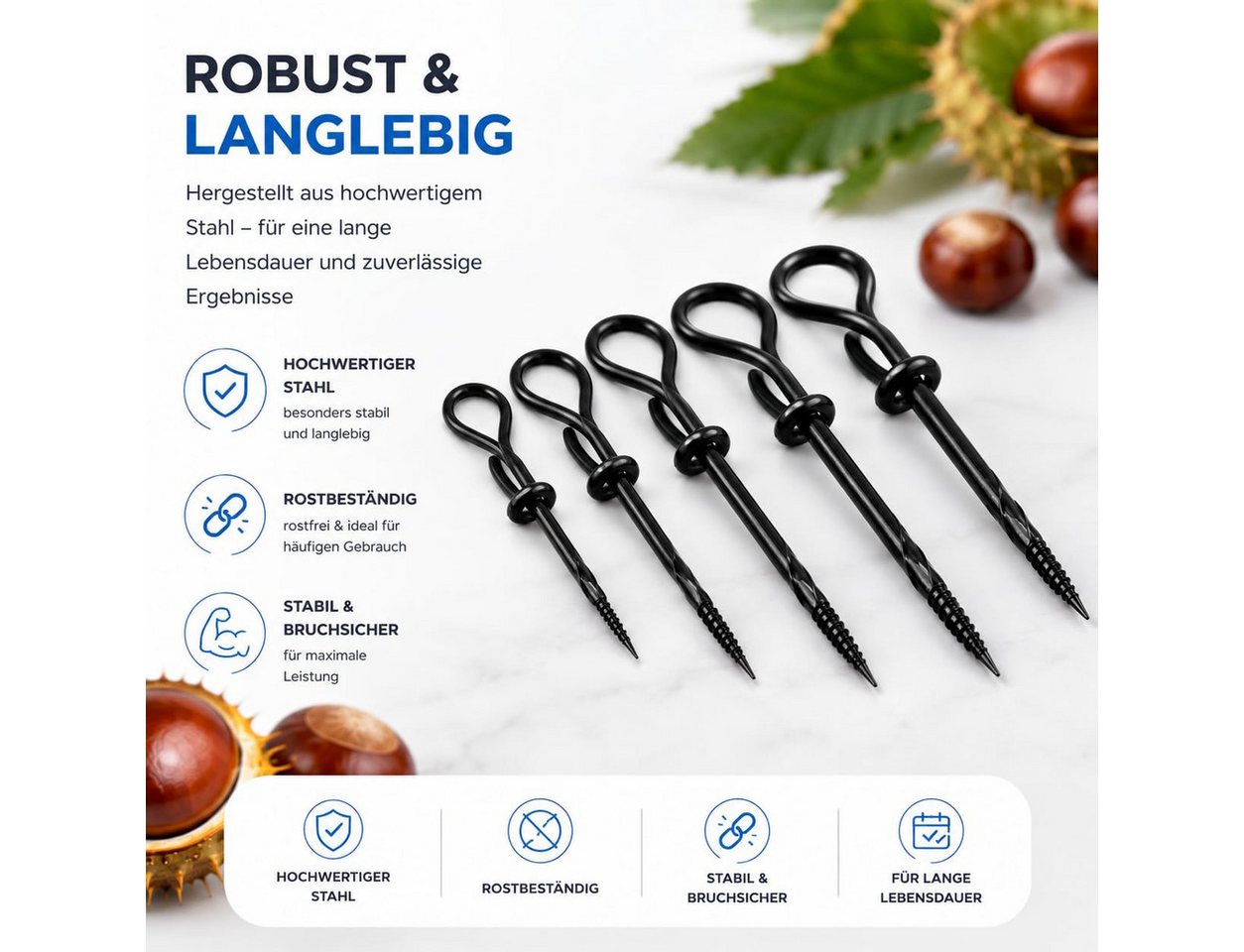 TK Gruppe Metallbohrer Kastanienbohrer-Set in verschiedenen Größen für Herbstbasteleien, (1-tlg) Bild 2