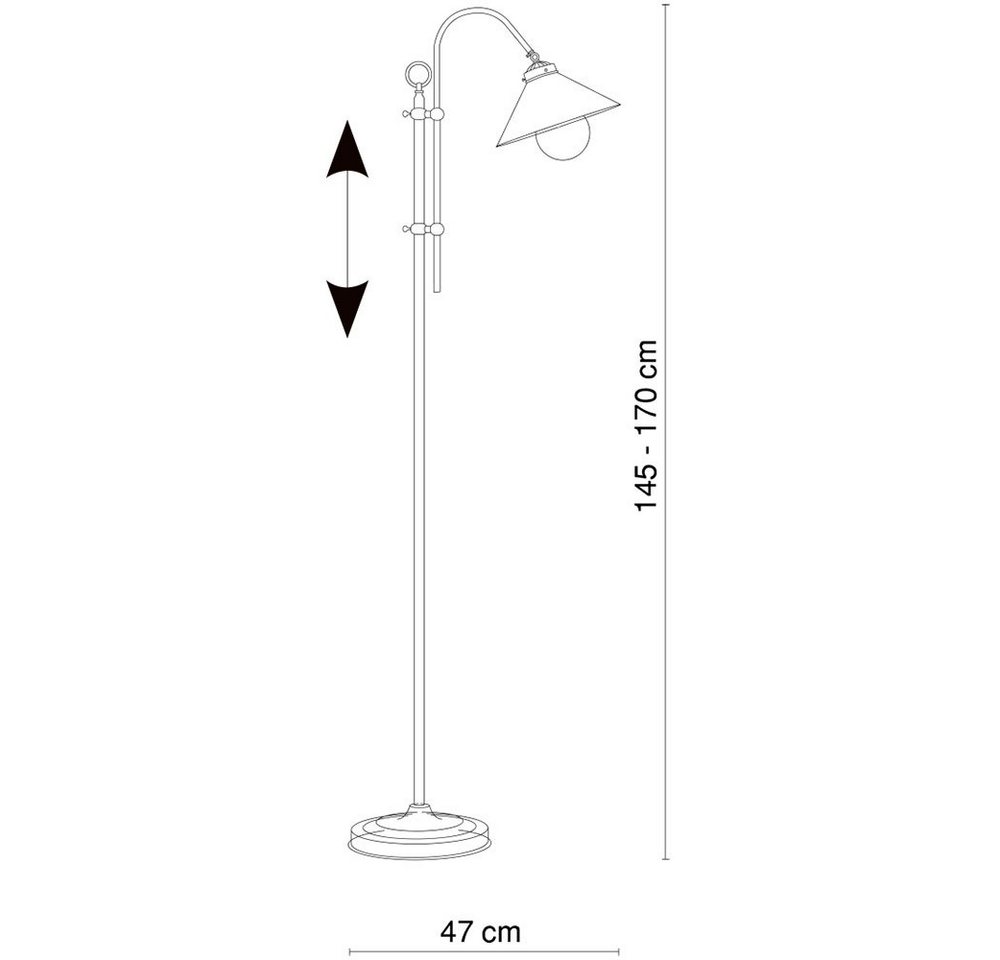 GLOBO LIGHTING Stehlampe, Leuchtmittel nicht inklusive, Stehlampe Wohnzimmer höhenverstellbar Standleuchte Lampe stehend Bild 4