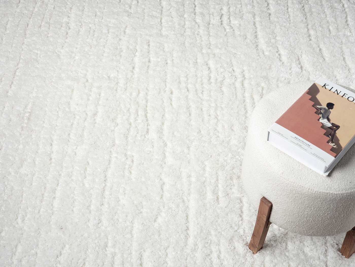 Vimoda Hochflor-Teppich Shaggy Langflor, weich & küschlich Teppich Wohnzimmer Weiß, Rechteckig, Höhe: 30 mm, 3D Motiv, Raute, luxuriöser Look für Wohnzimmer, Kinderzimmer Bild 2