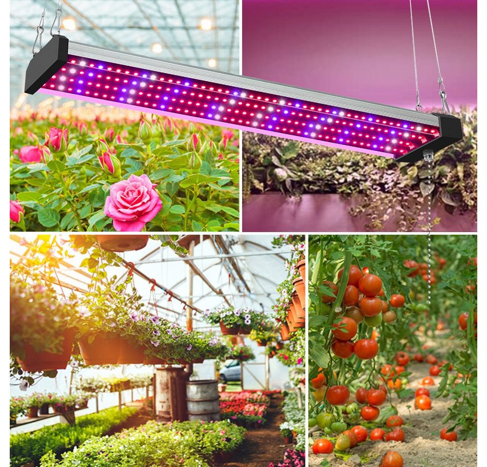 MUPOO Pflanzenlampe Grow Lampe Vollspektrum, Zugkettenschalter LED Pflanzen Wachstumslampe, 50 cm-192 LEDs, Durchgängig Erweiterbar