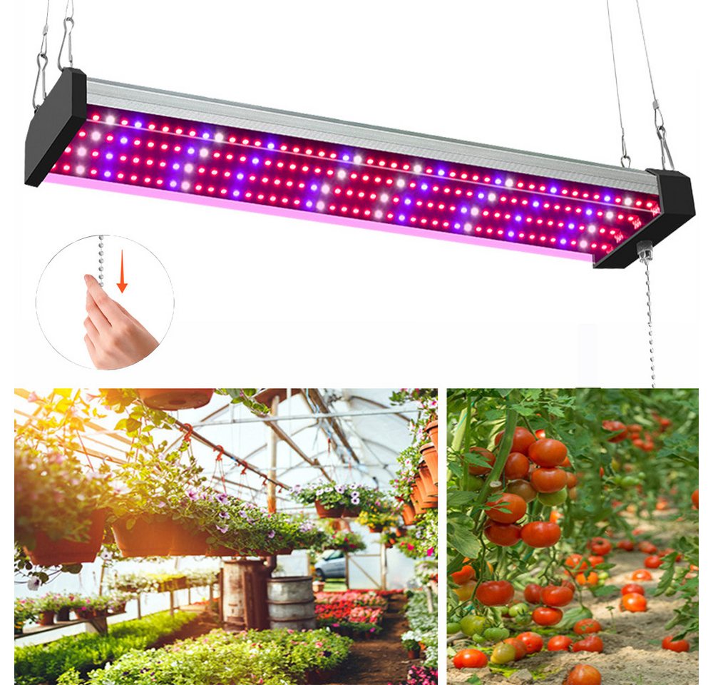 MUPOO Pflanzenlampe Grow Lampe Vollspektrum, Zugkettenschalter LED Pflanzen Wachstumslampe, 50 cm-192 LEDs, Durchgängig Erweiterbar Bild 2