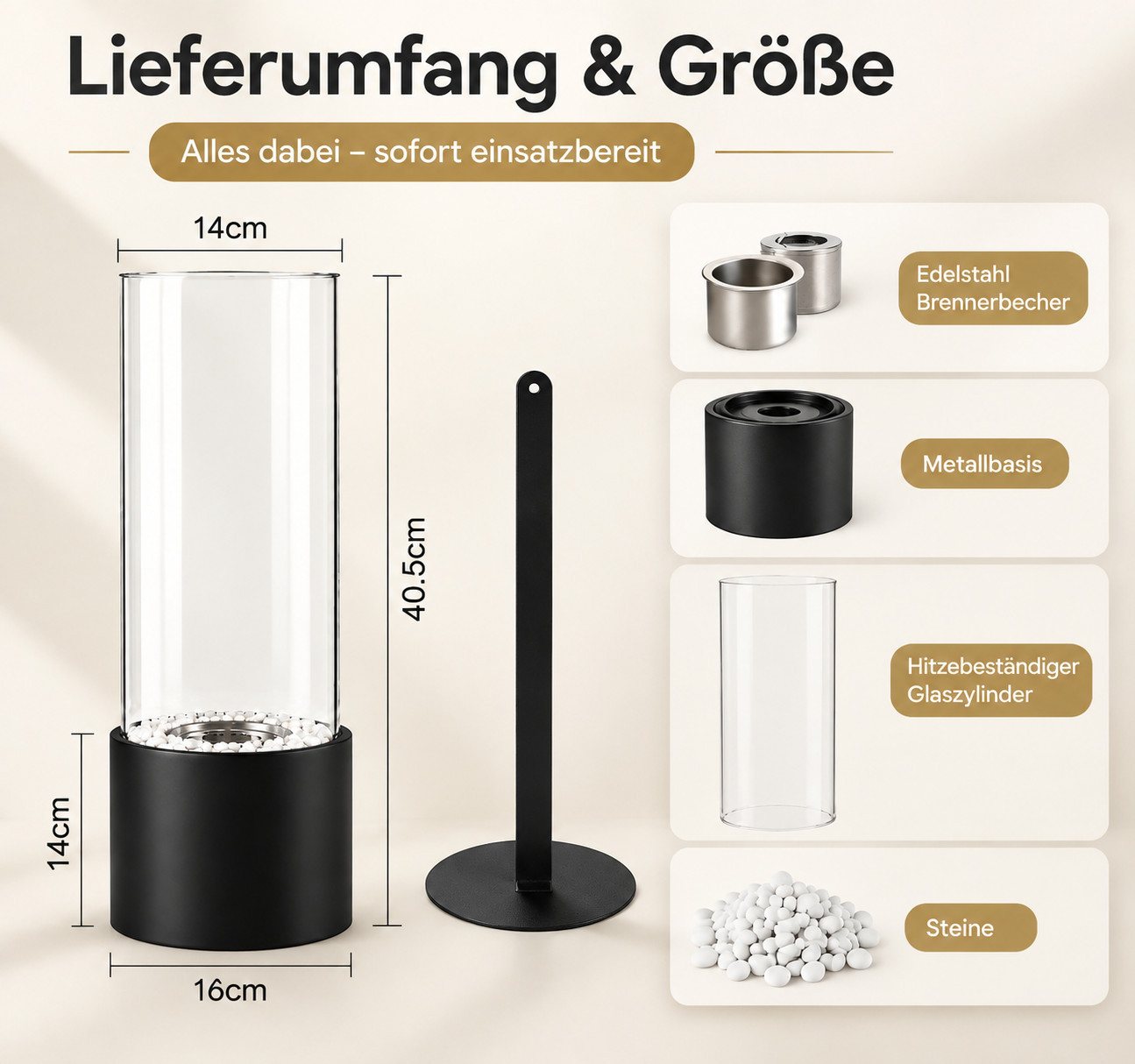 Ledklang Tischfeuer Ethanol Rund Tischkamin Indoor Outdoor 40cm Kamin Tischfeuerstelle (für Tisch, Terrasse, Balkon & Garten), Als Party Geschenkidee stilvolle Tischdeko oder festliche Atmosphäre Bild 5