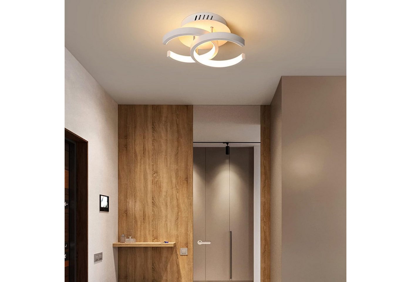 wohnTRAUM24 Deckenleuchte LED Deckenleuchte Wohnzimmer Modern 2 Flammig 22W Lampe 3000-6000K, Einstellbar, LED fest integriert, Kaltweiß/Naturweiß/Warmweiß, orbicular Deckenlampe für Wohnzimmer Küche Schlafzimmer Flur Büro Bild 2
